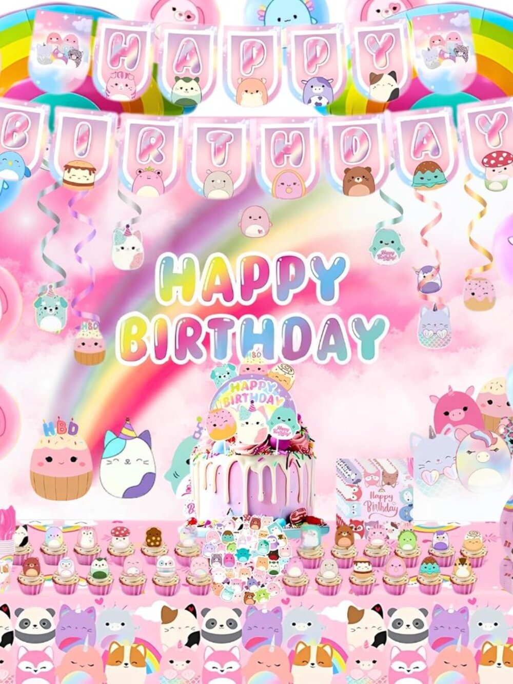 Cute Animals Birthday Party Supplies Banner Balloons Plates Napkins Cups Decor